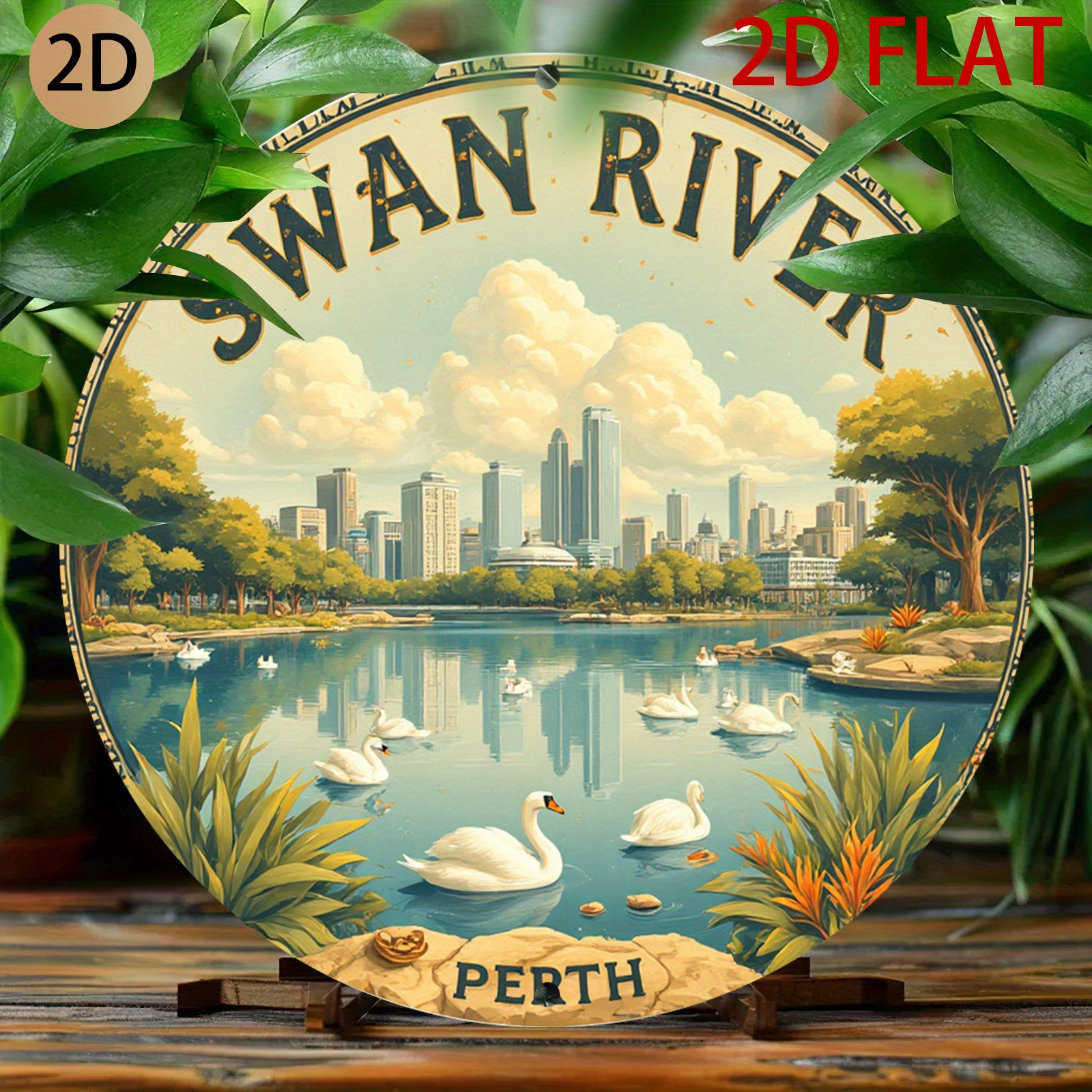 Home Office Logo - Rustic style round Swan River logo