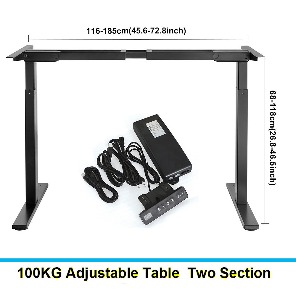 Home Office With Two Desks - Two/Three Section Electric Lifting Desk Dual
