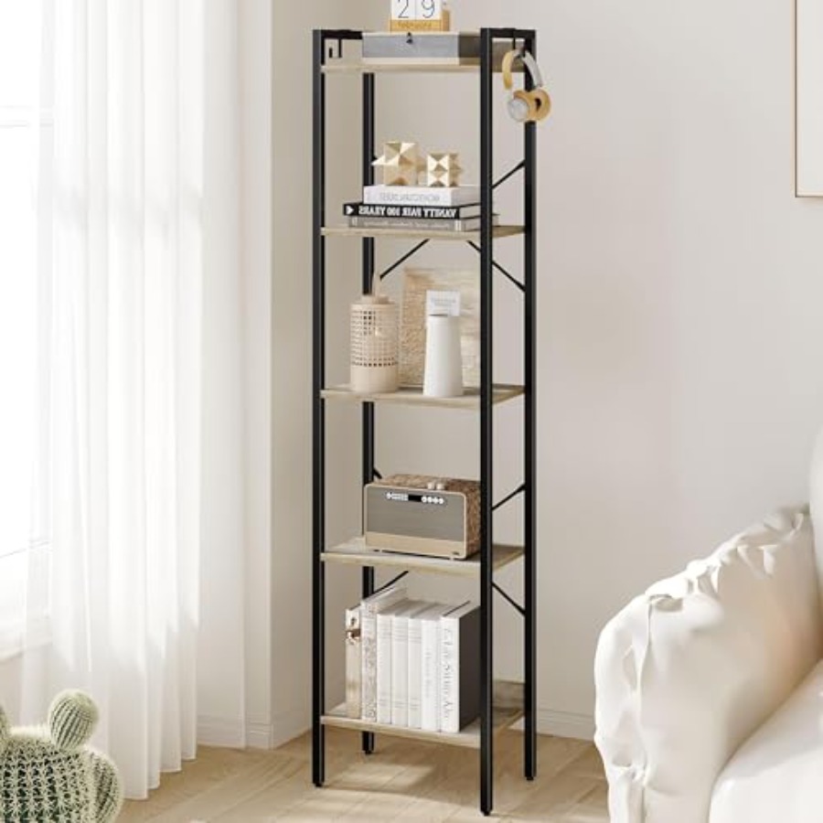 Home Office With Bookshelves - Bookshelf, Book Shelf, Industrial Bookcase with