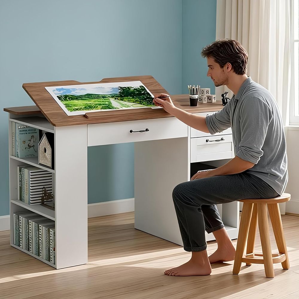 Home Office Free - Adjustable Desk with Storage and Open