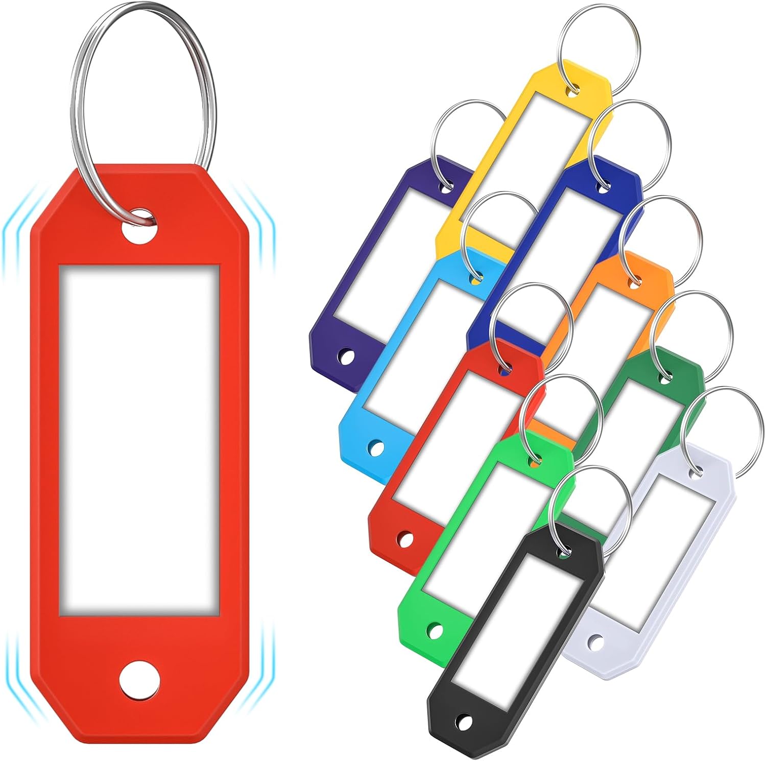 Home Office Or - 10-Pack Color-Coded Hexagon Key Tags with