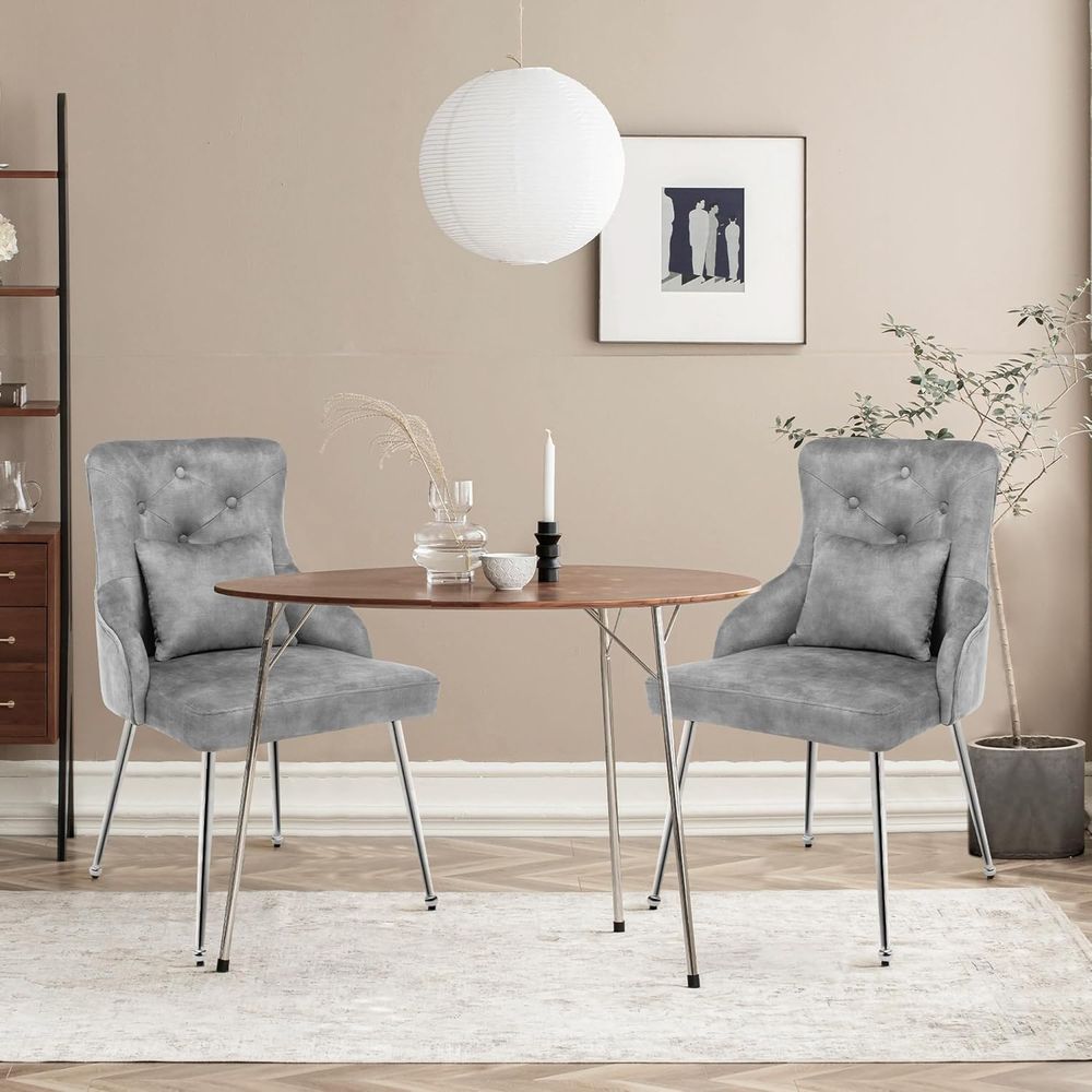 Home Office Or - Luxury Upholstered Vanity Chair with Metal