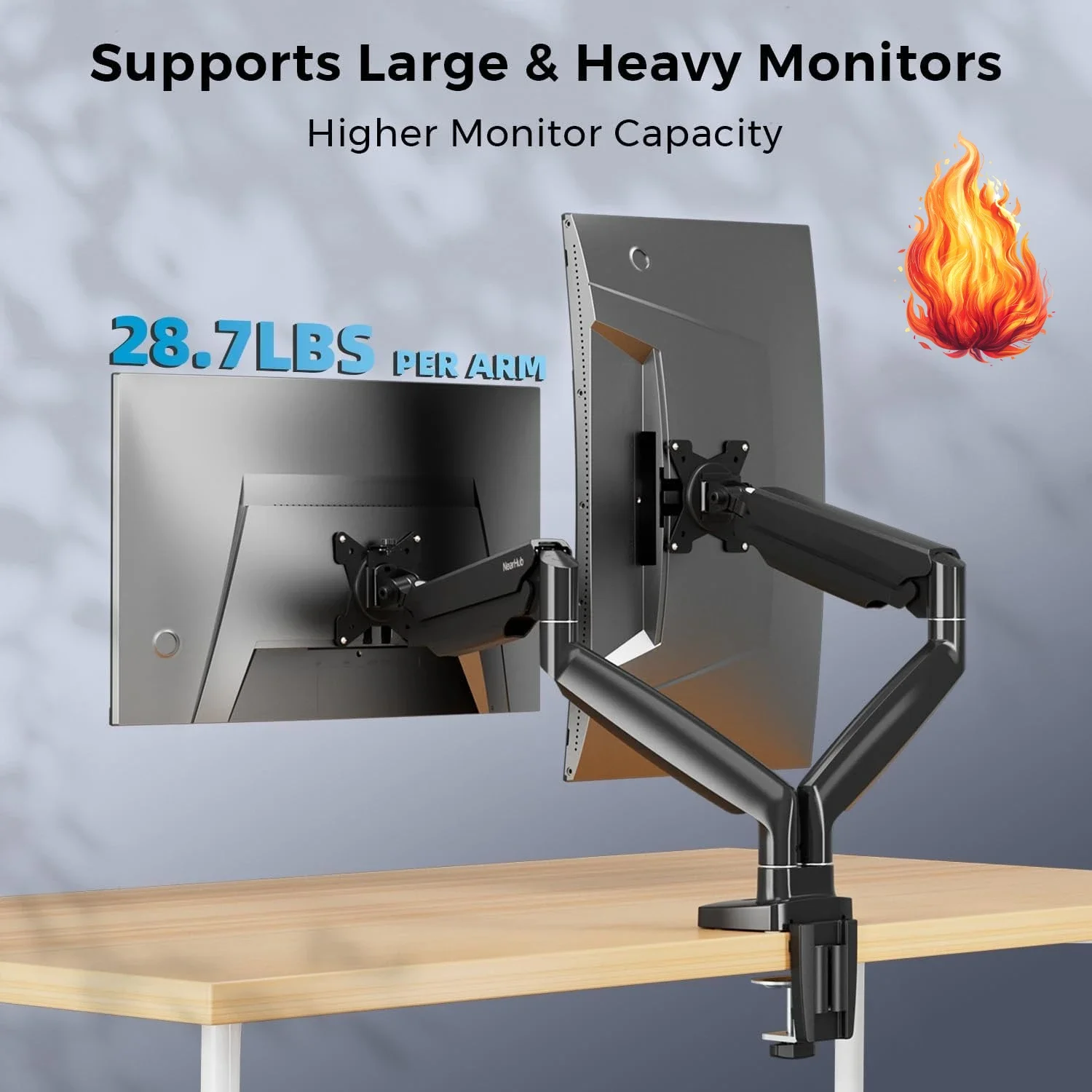 Monitor Arm Dual - Curved Monitor Mount Dual Monitor Arm