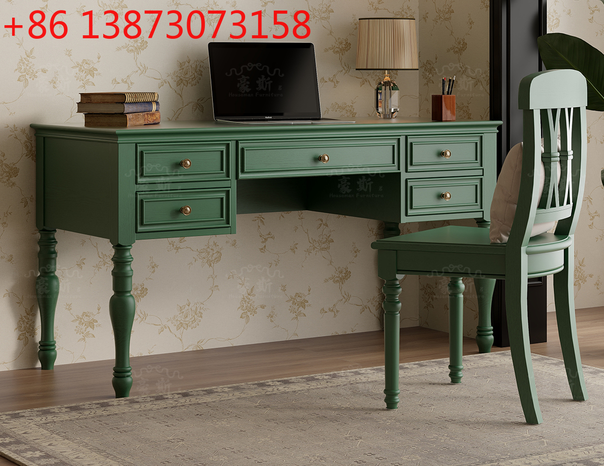 Vintage Style Two-in-One Offic - Home Office With Two Desks reseña y precio