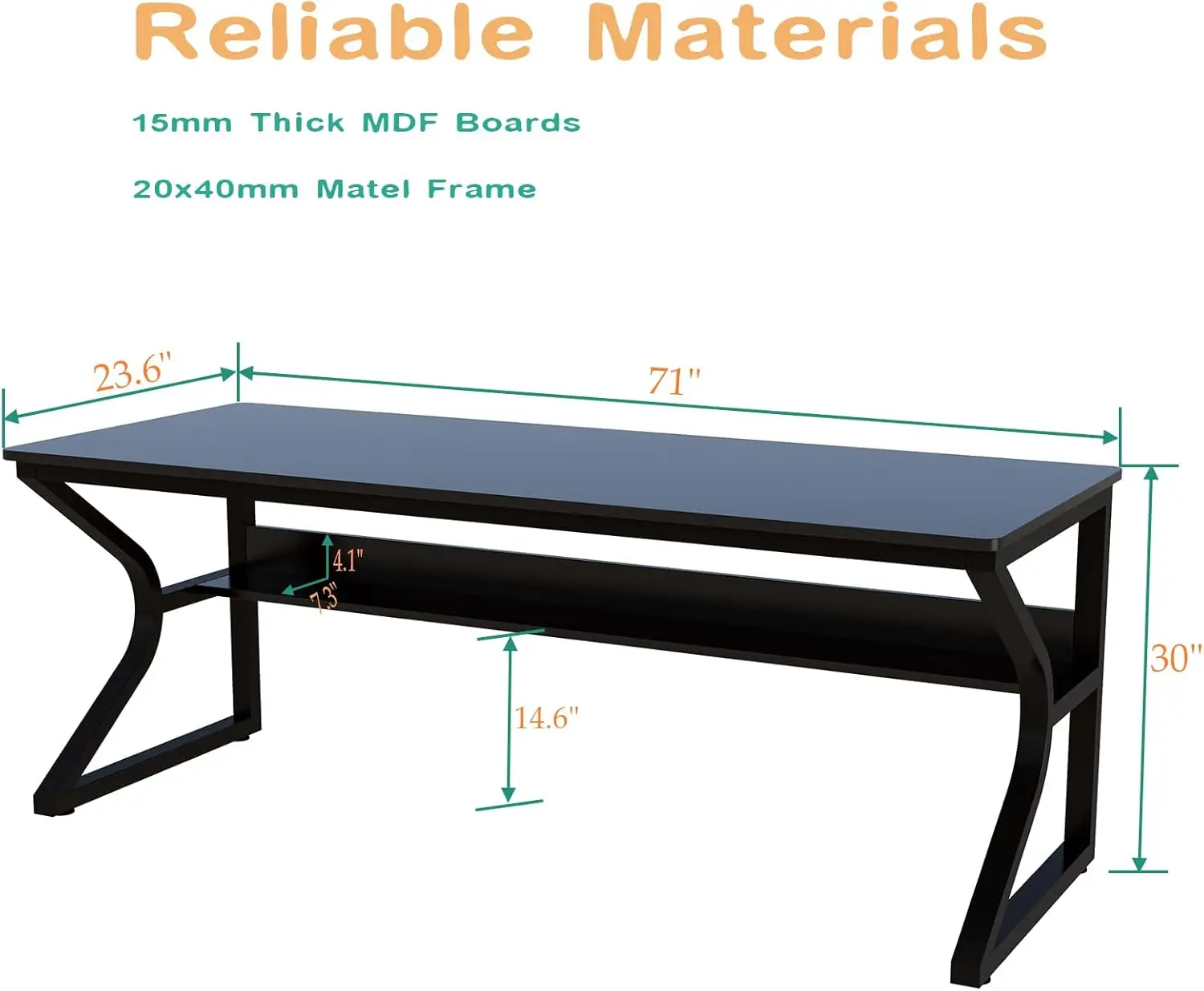 Extra Long Desk Bookshelf 71 D - Home Office With Two Desks reseña y precio