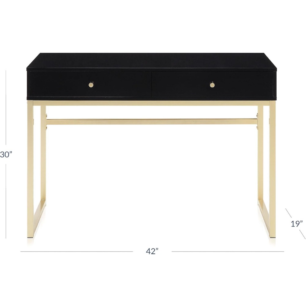Modern 42 Inch Makeup Vanity D - Home Office With Two Desks reseña y precio