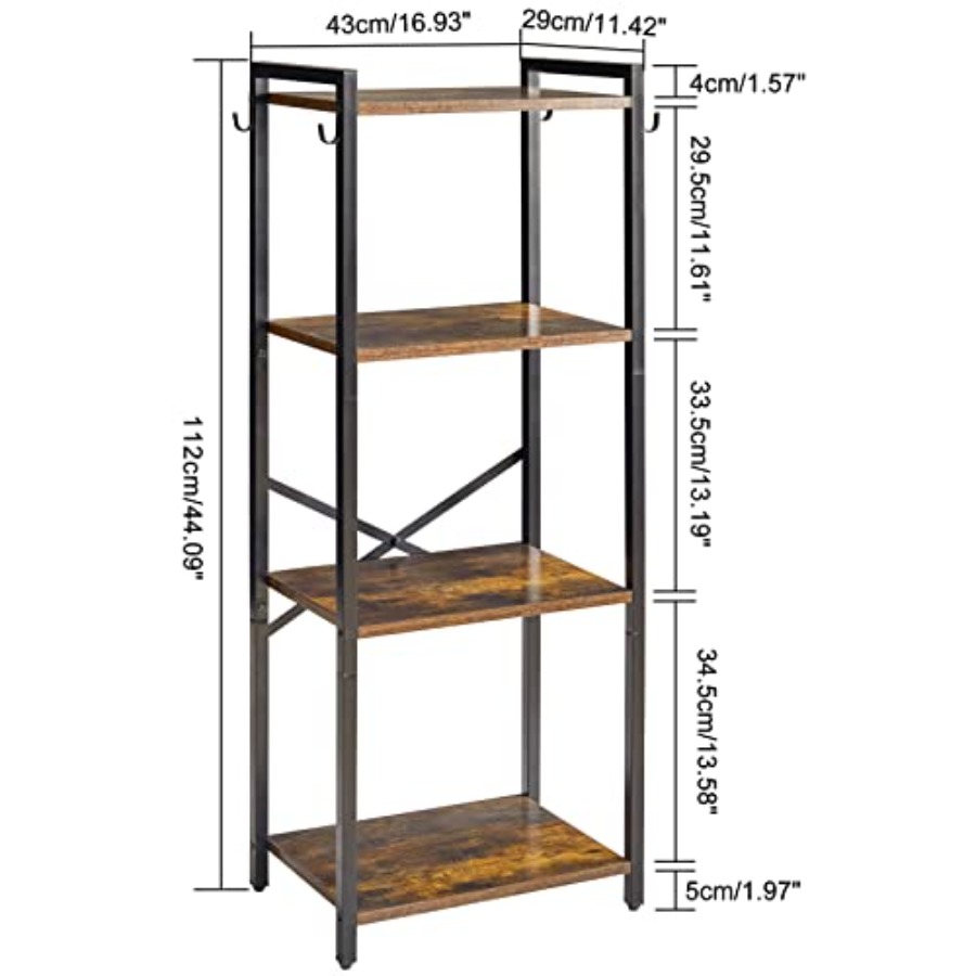 Bookcase, 4-Tier Narrow Ladder - Home Office With Bookshelves reseña y precio