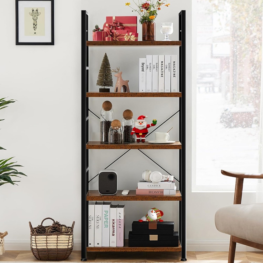 5-Tier Open Bookshelf, Tall Di - Home Office With Bookshelves reseña y precio