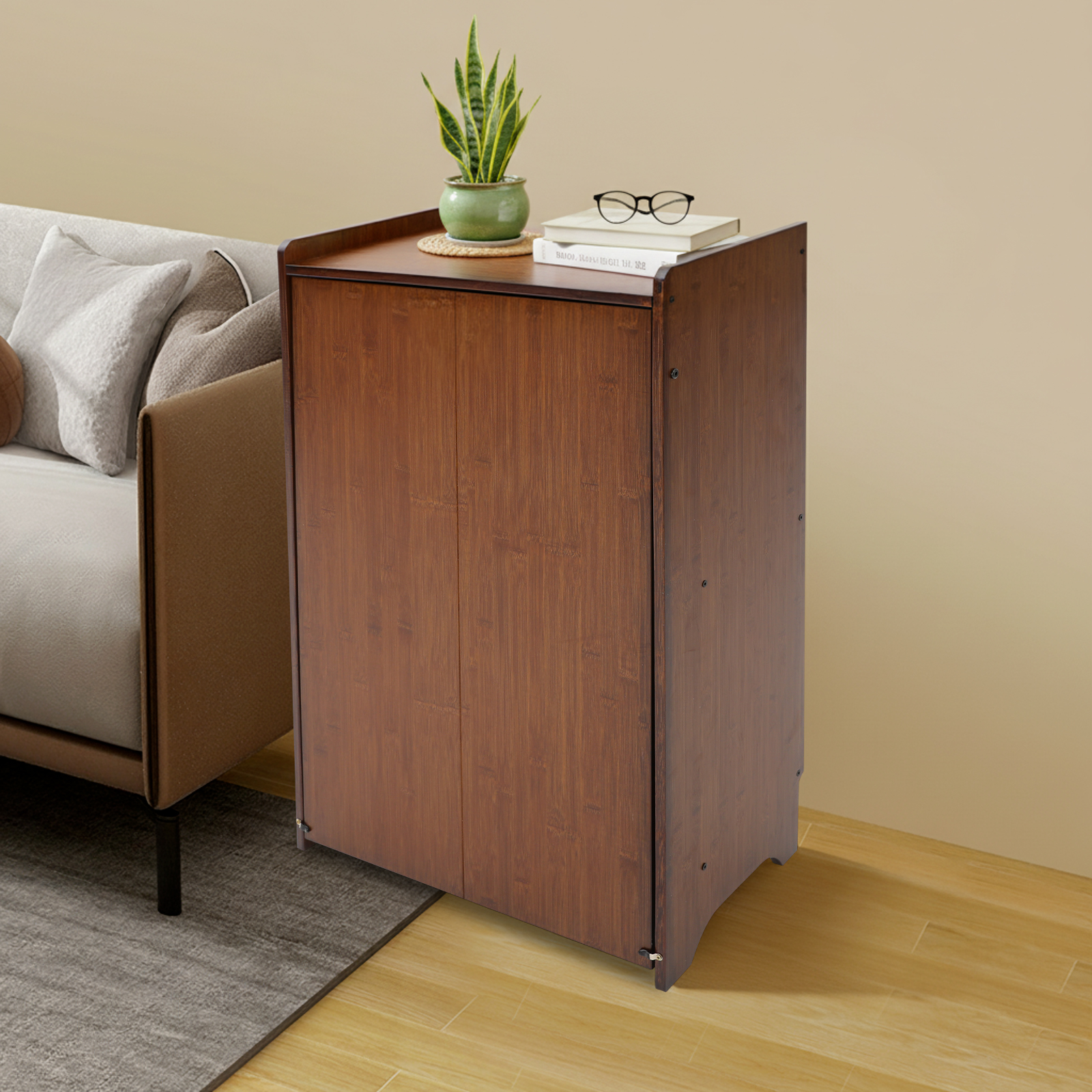 Bamboo Foldable Desk with Stor - Home Office Hideaway Desk reseña y precio