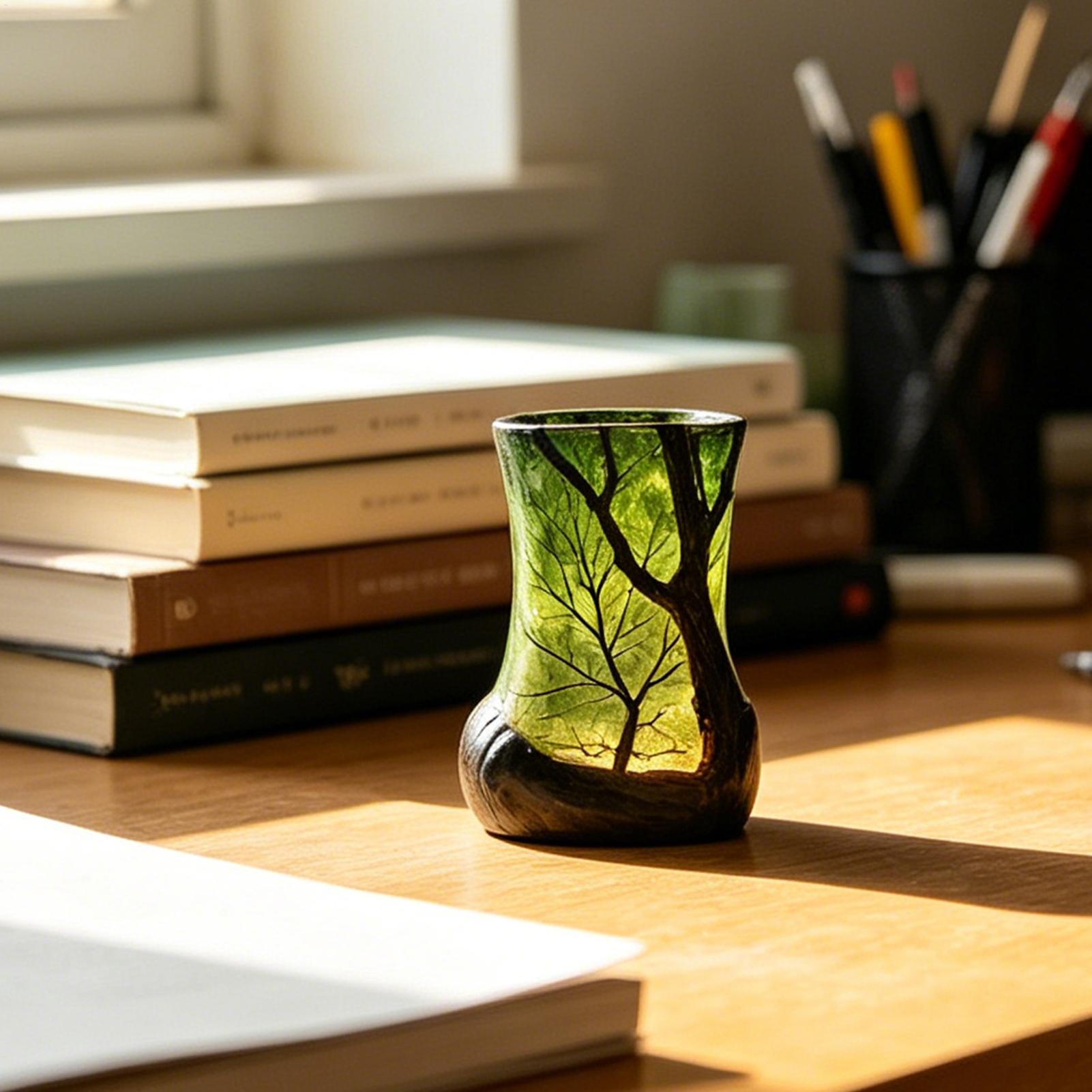 Bedside Table Lamp Forest Nigh - Home Office With Bookshelves reseña y precio