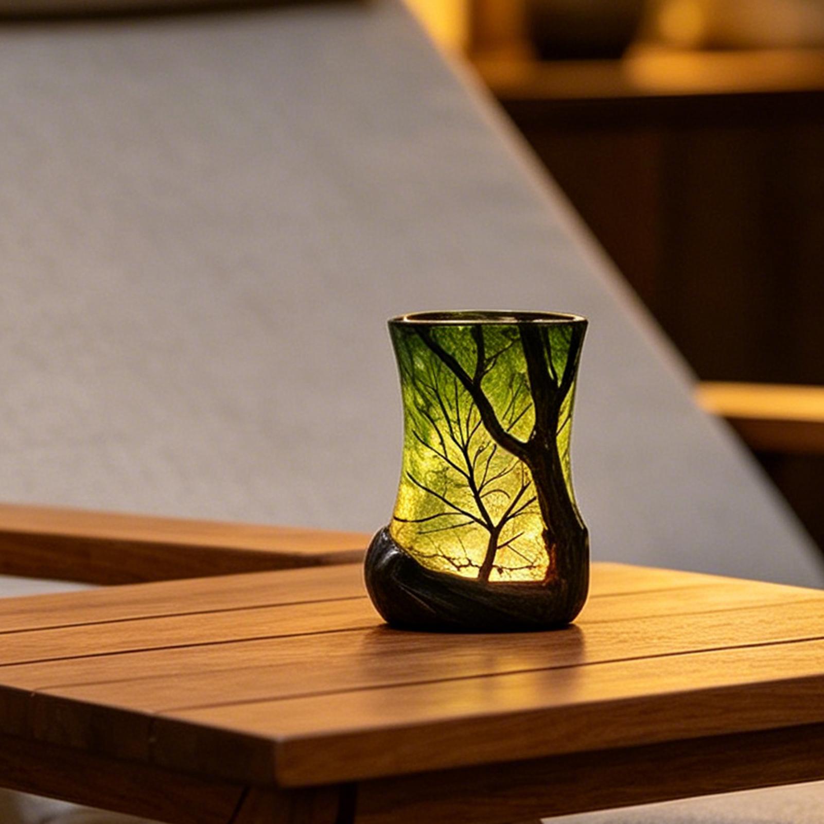 Bedside Table Lamp Forest Nigh - Home Office With Bookshelves reseña y precio