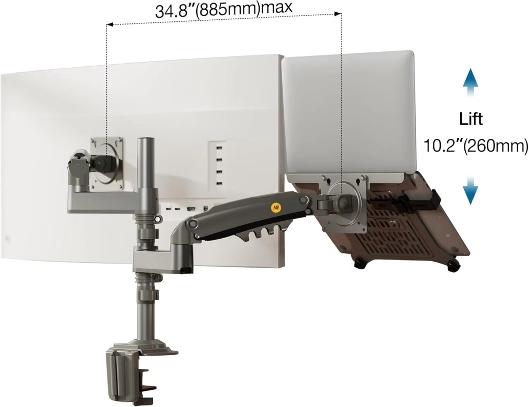 Dual Arm 2 in 1 Combo Laptop M - Monitor Arm Dual reseña y precio