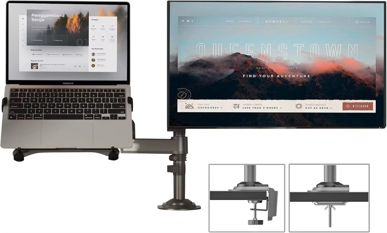 Dual Arm 2 in 1 Combo Laptop M - Monitor Arm Dual reseña y precio