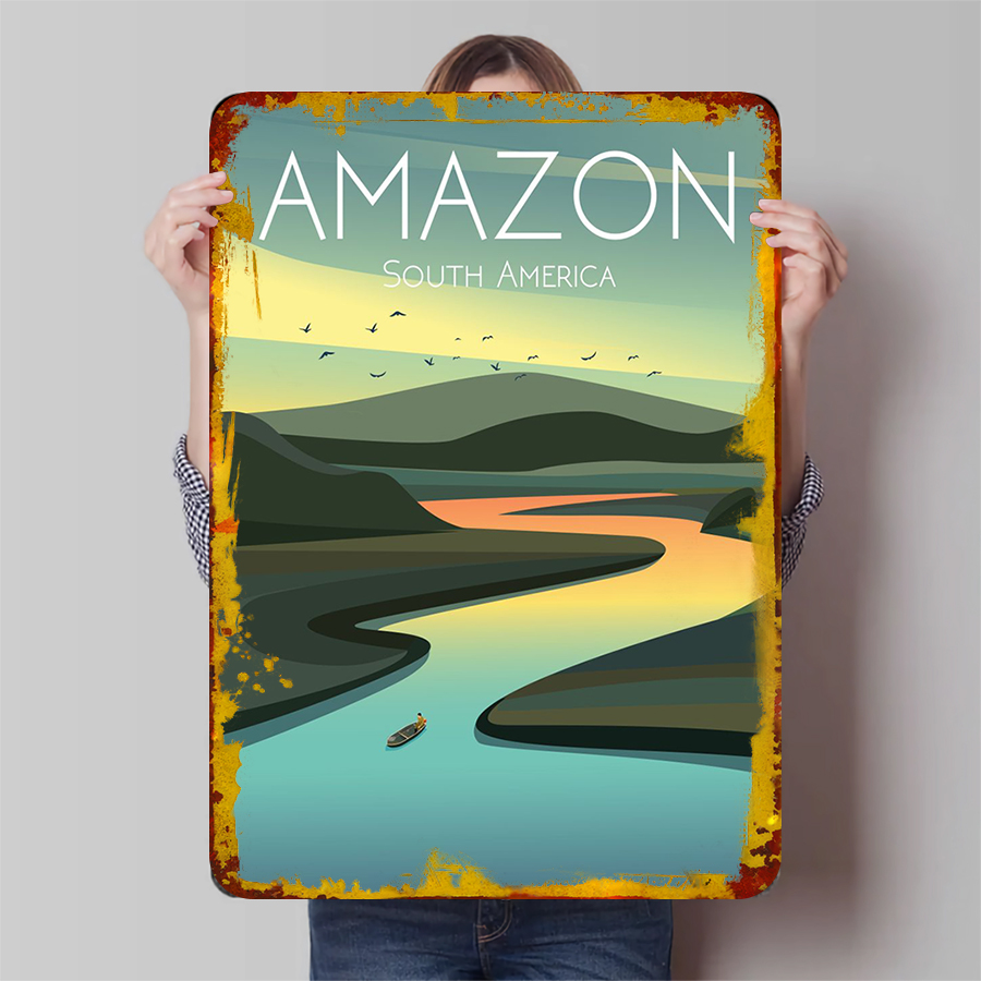 Amazon River Landscape Metal W - Home Office Of Amazon reseña y precio