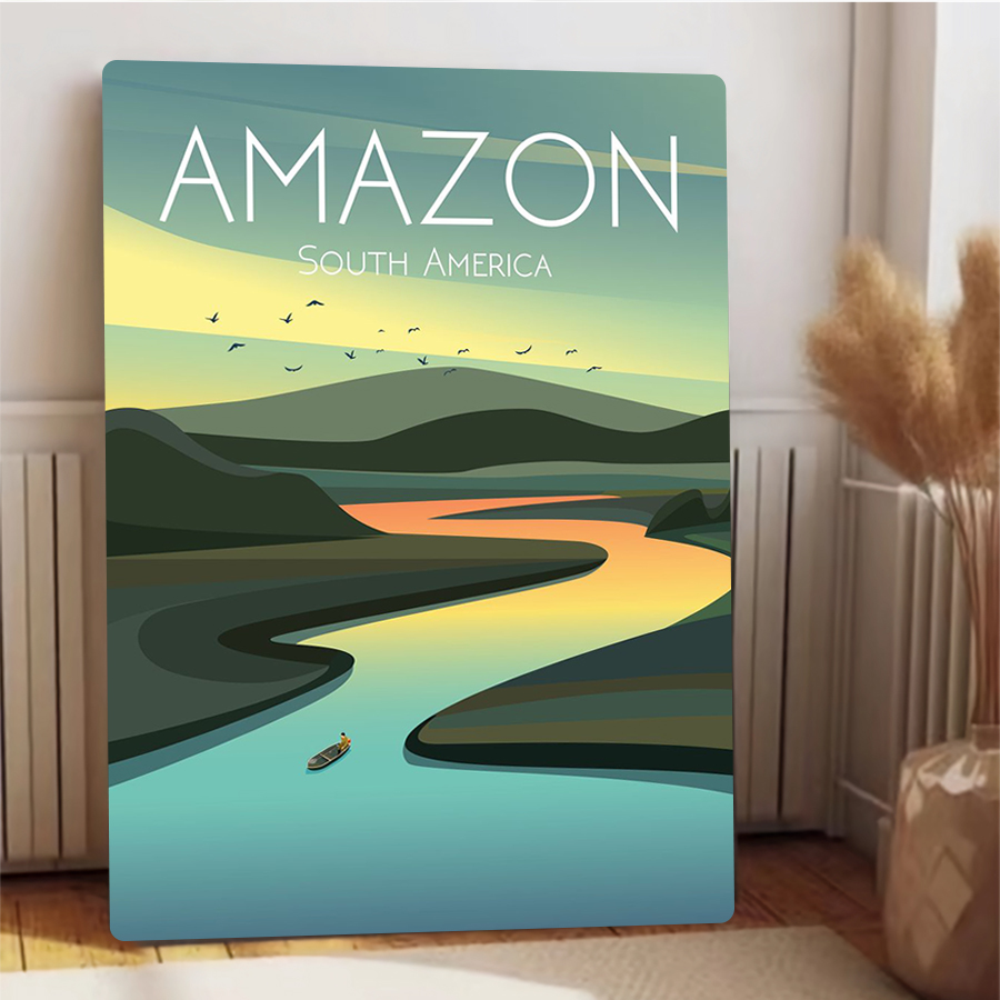 Amazon River Landscape Metal W - Home Office Of Amazon reseña y precio