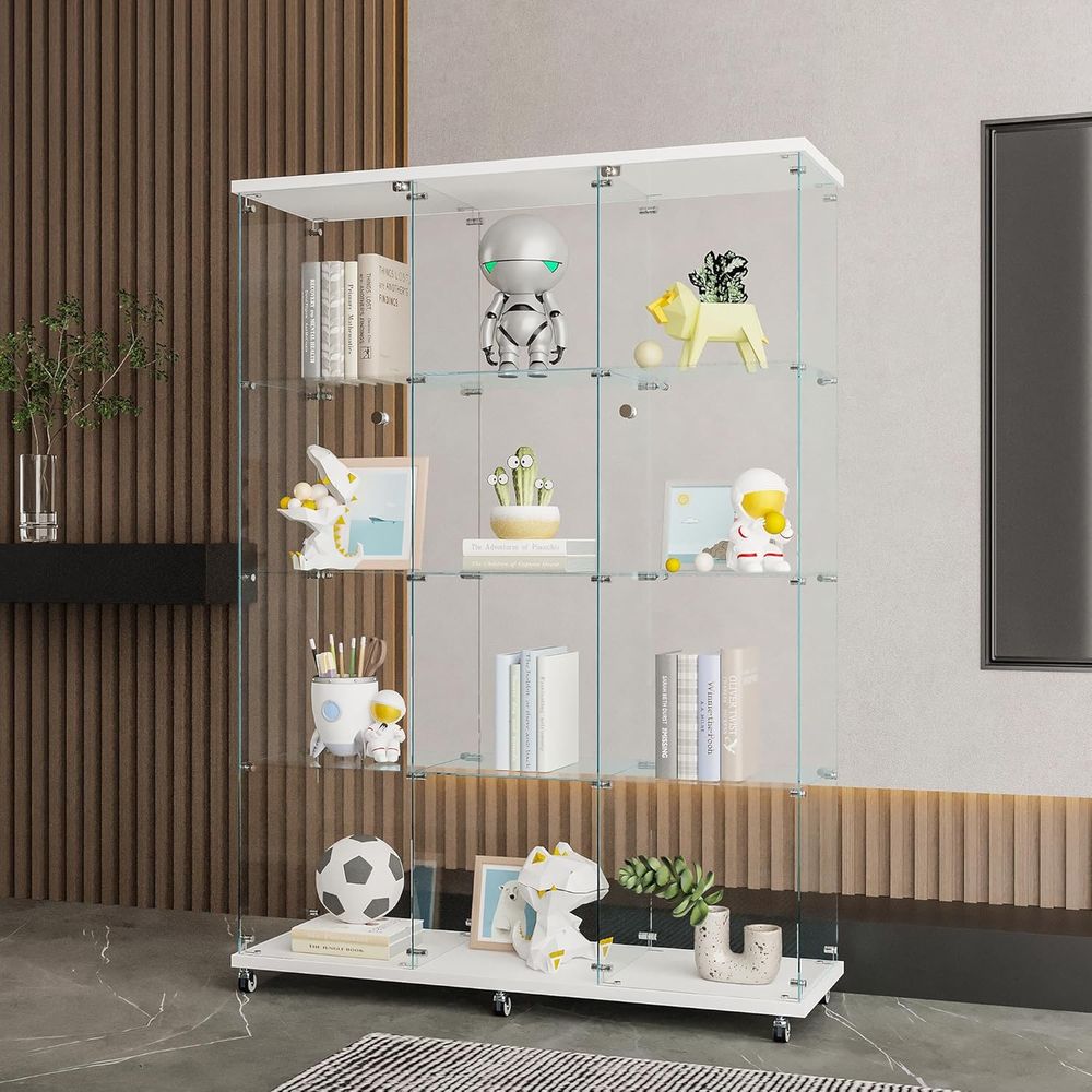 Extra Large Glass Display Cabi - Home Office With Bookshelves reseña y precio