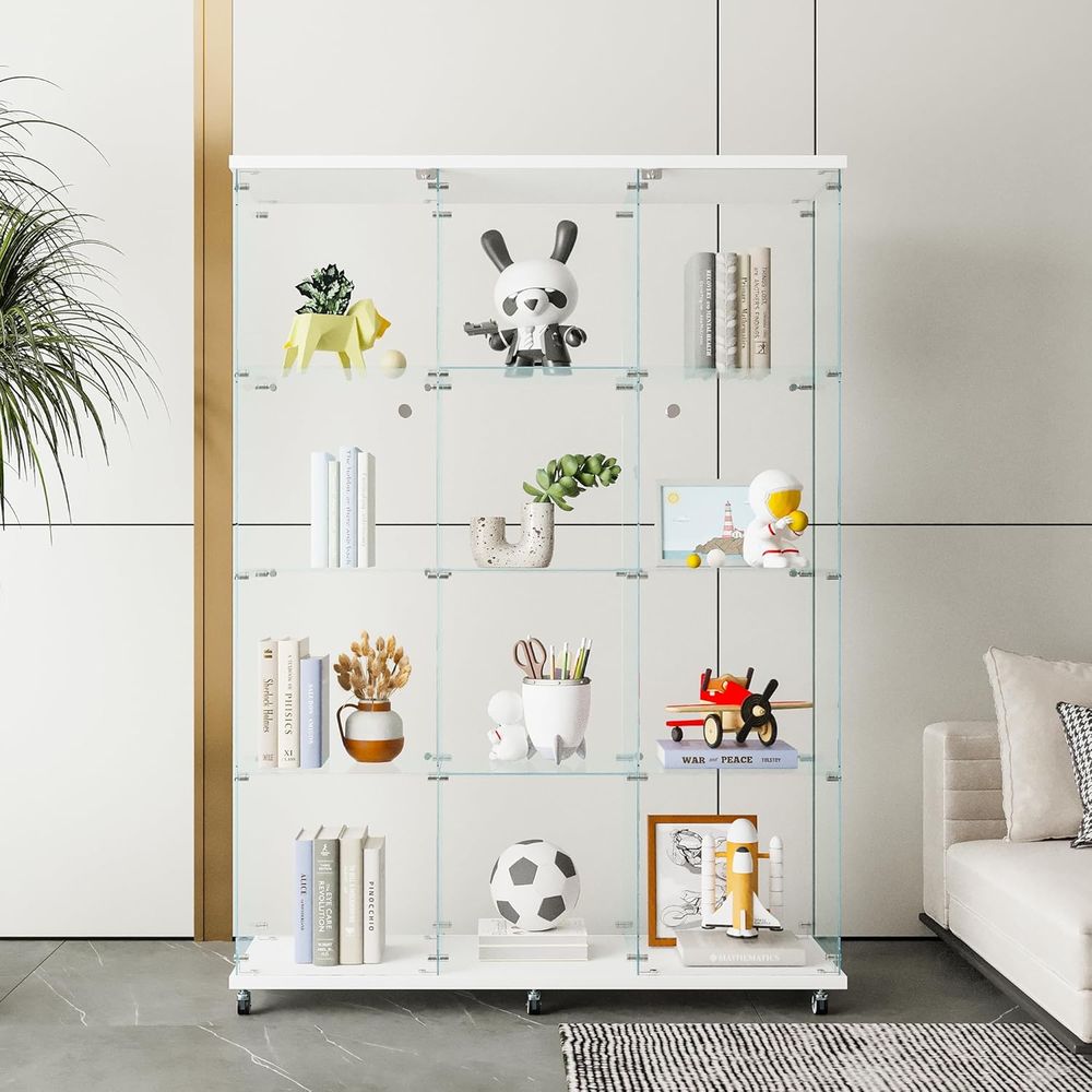 Extra Large Glass Display Cabi - Home Office With Bookshelves reseña y precio