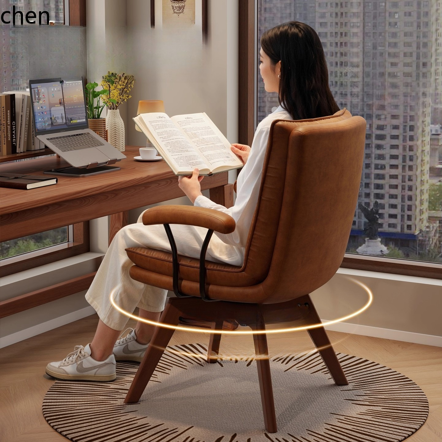 CZ Home Solid Wood Swivel Desk - Home Office Login reseña y precio