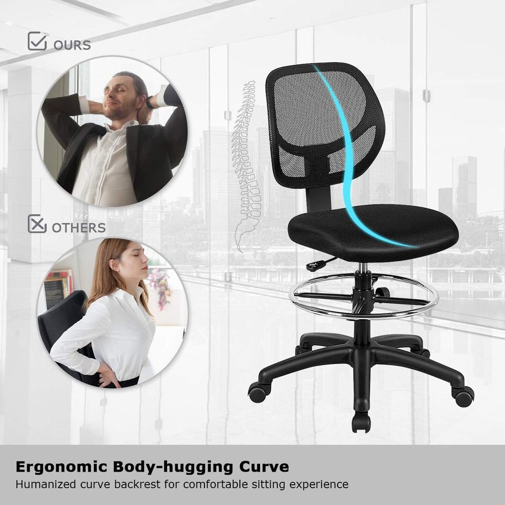 Ergonomic Black Mesh Swivel Of - Home Office Free reseña y precio
