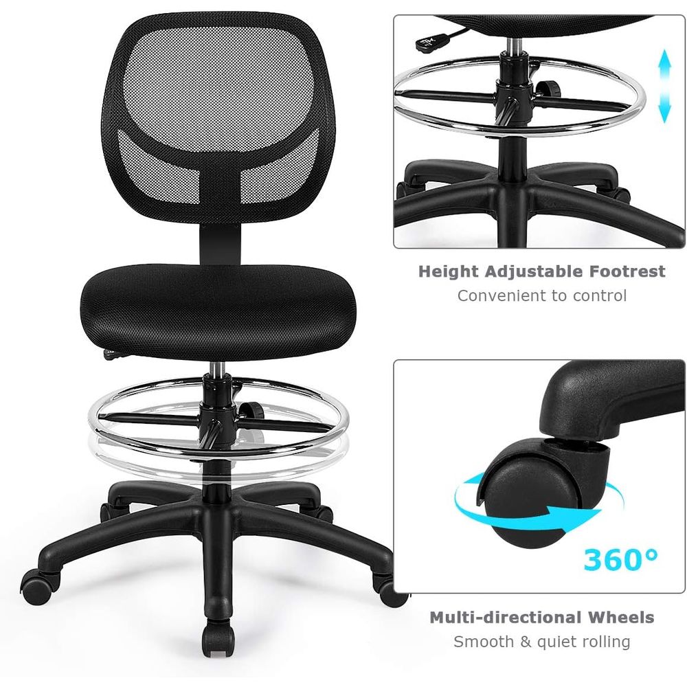 Ergonomic Black Mesh Swivel Of - Home Office Free reseña y precio