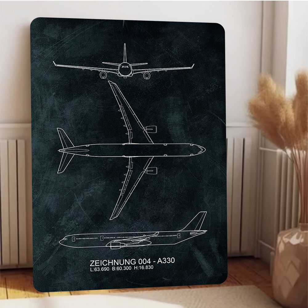 A330 Aircraft Blueprint Metal  - Home Office Industrial Style reseña y precio