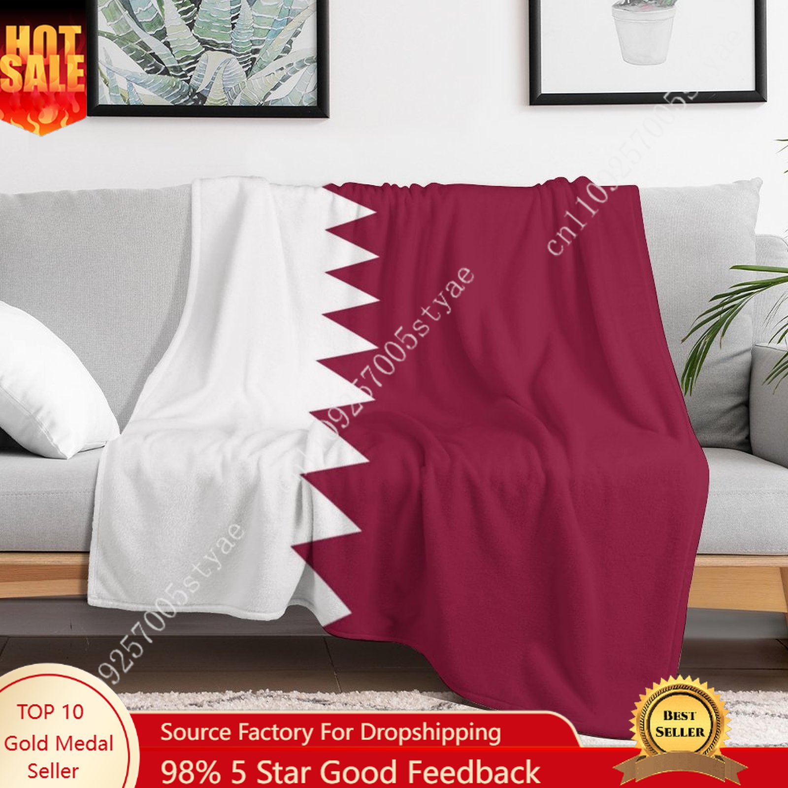 Qatar Flag Flannel Blankets Ar - Home Office Qatar Travel reseña y precio