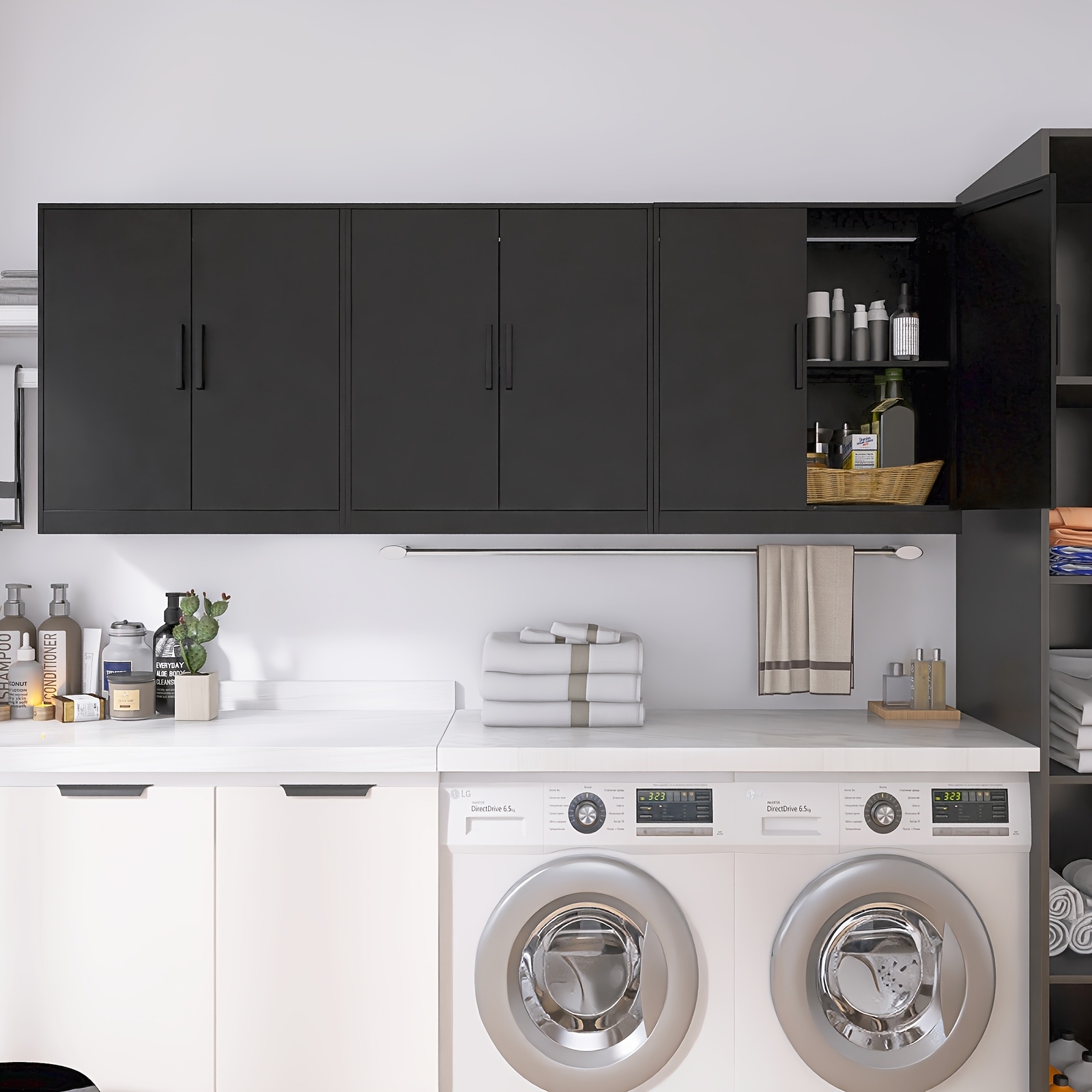 Black Metal Wall Storage Cabin - Home Office Or reseña y precio