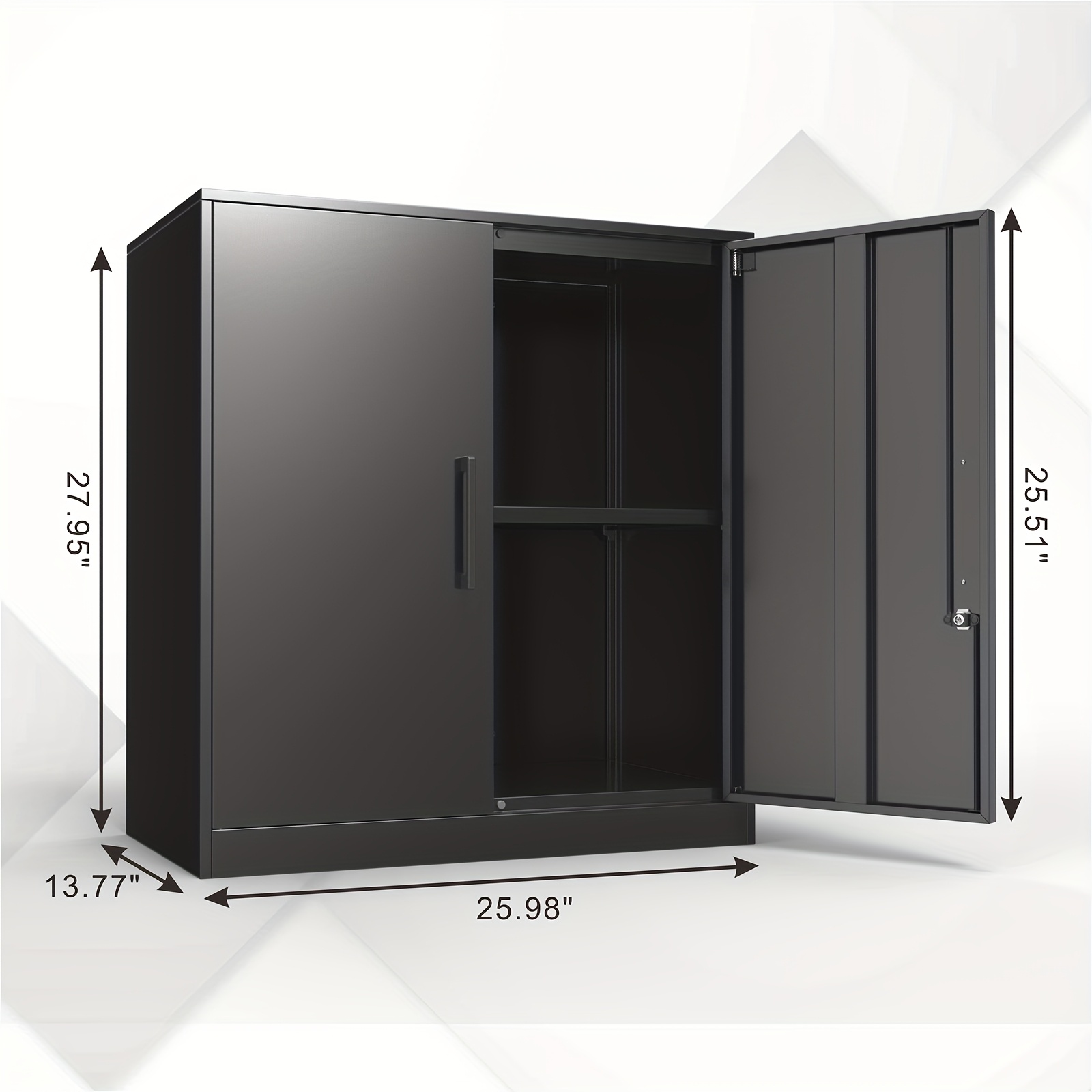 Black Metal Wall Storage Cabin - Home Office Or reseña y precio