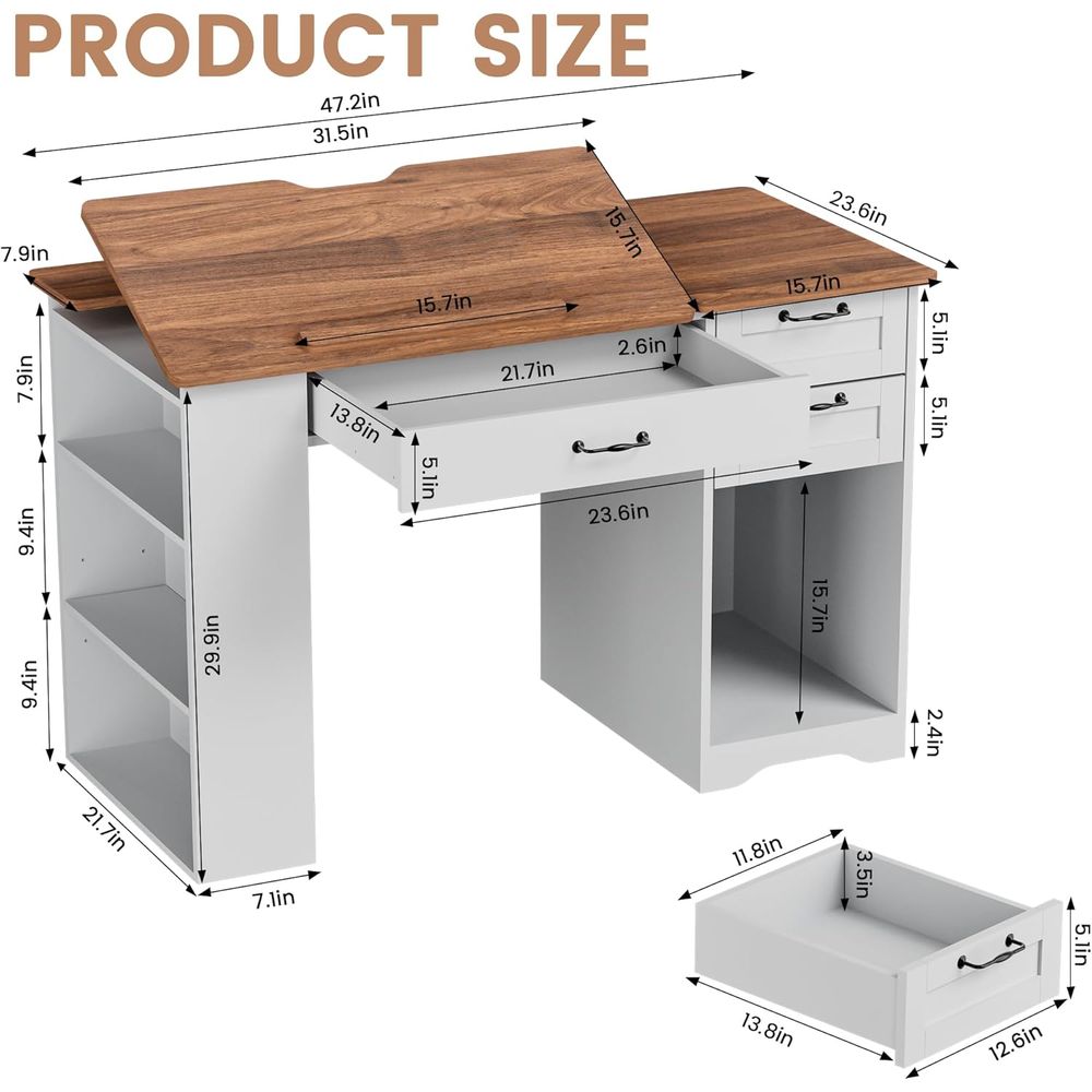 Adjustable Desk with Storage a - Home Office Free reseña y precio