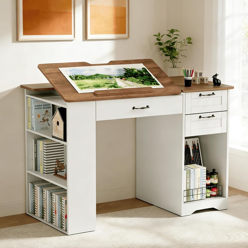 Adjustable Desk with Storage a - Home Office Free reseña y precio