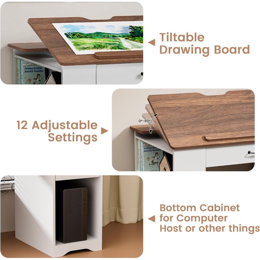 Adjustable Desk with Storage a - Home Office Free reseña y precio