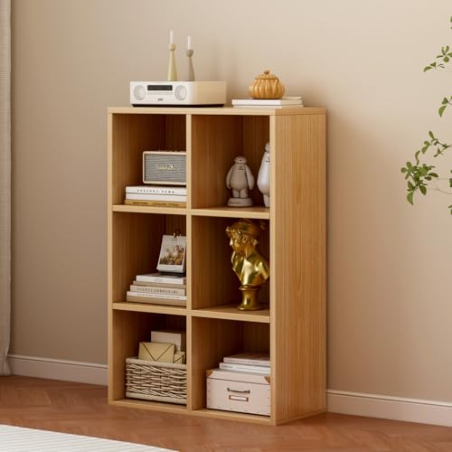 6-Cube Storage Shelf Bookcase  - Home Office With Bookshelves reseña y precio