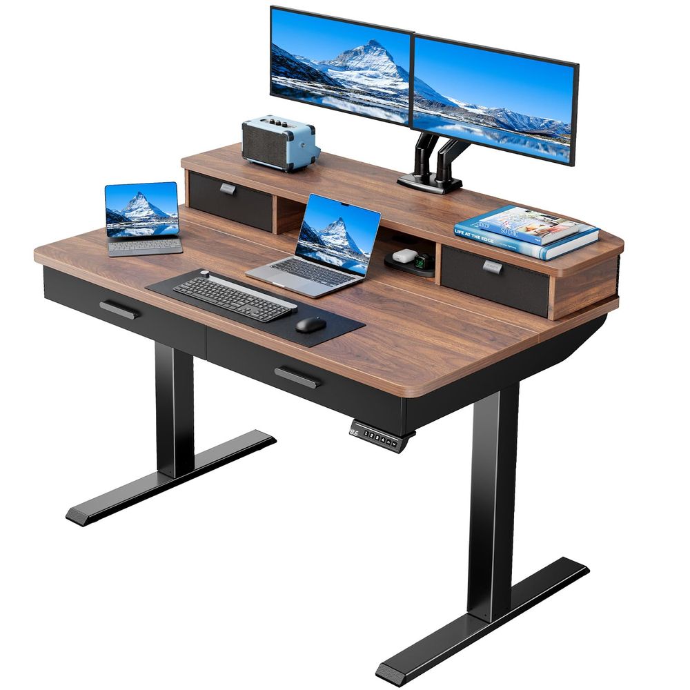 48 x 30 inch Electric Standing - Home Office With Two Desks reseña y precio