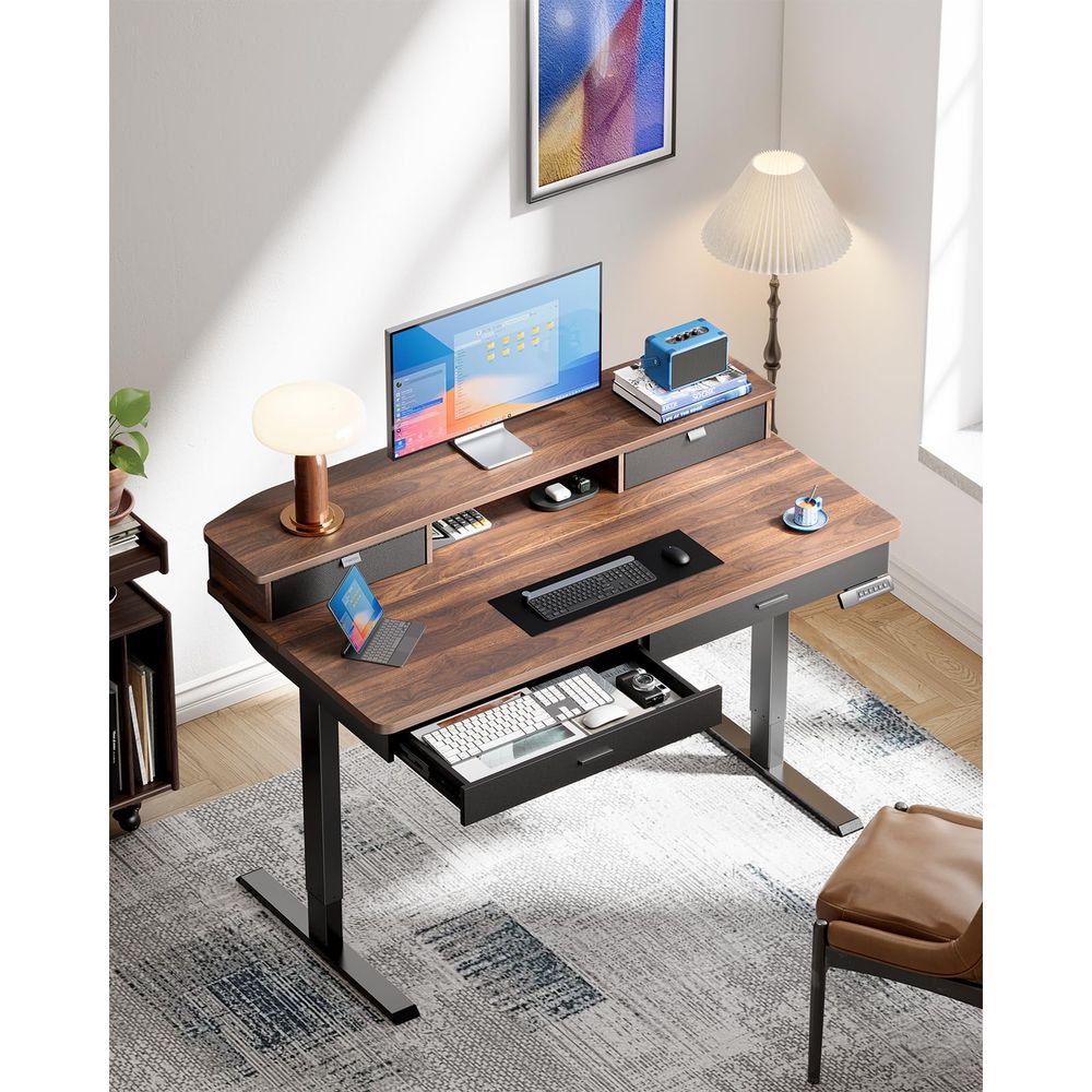 48 x 30 inch Electric Standing - Home Office With Two Desks reseña y precio