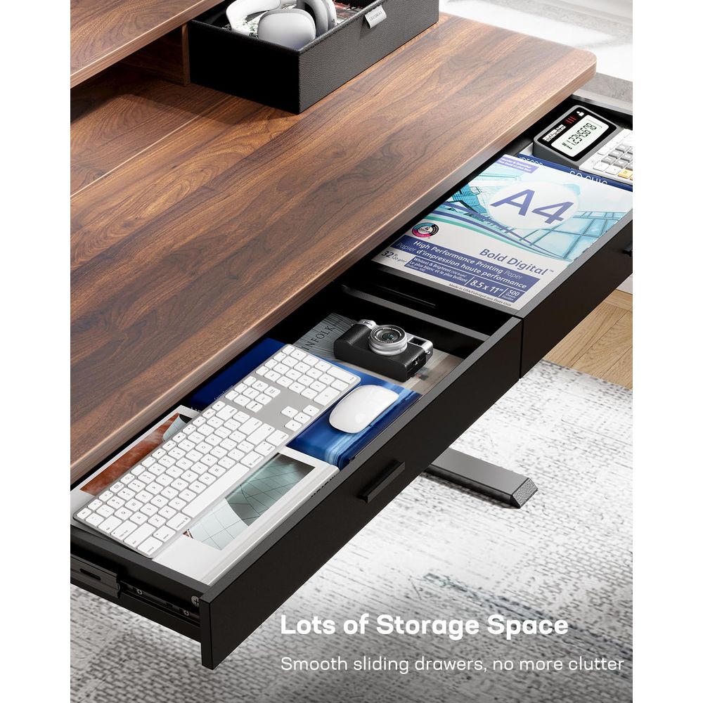 48 x 30 inch Electric Standing - Home Office With Two Desks reseña y precio