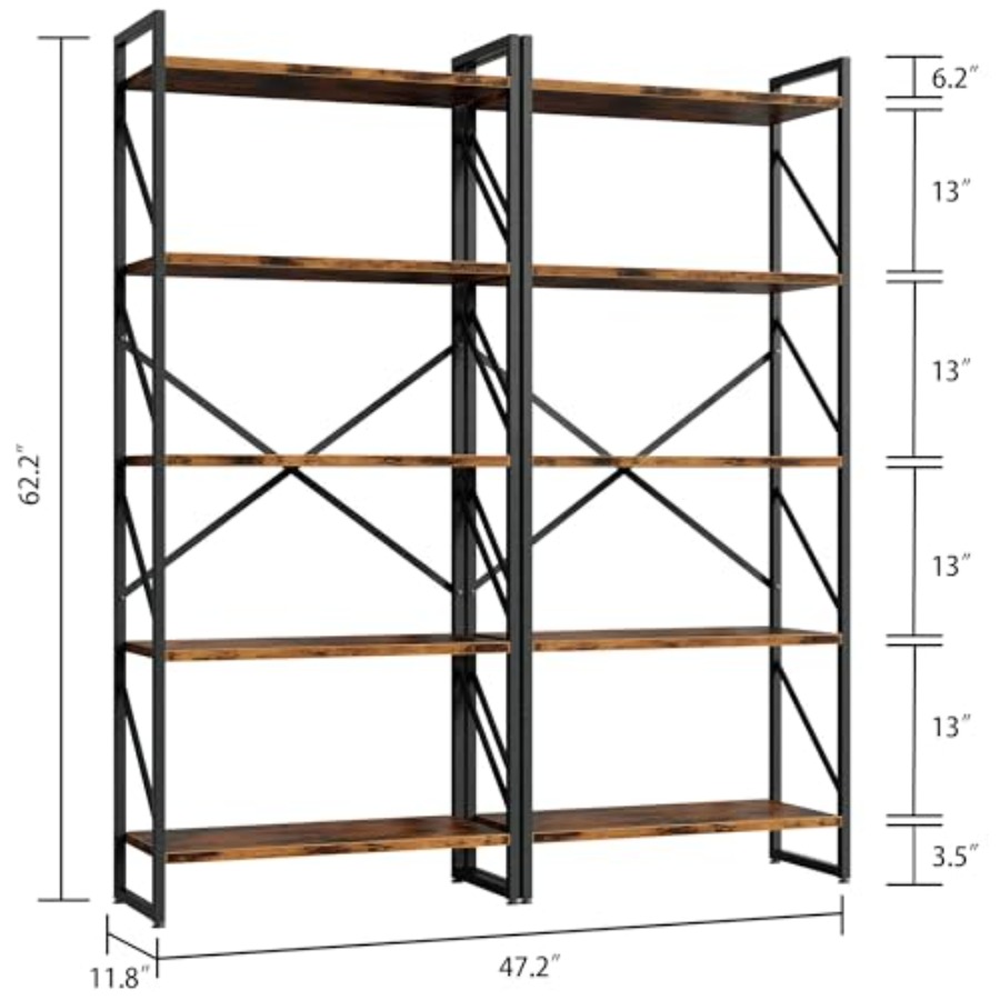 5 Tiers Bookshelf, Classically - Home Office With Bookshelves reseña y precio