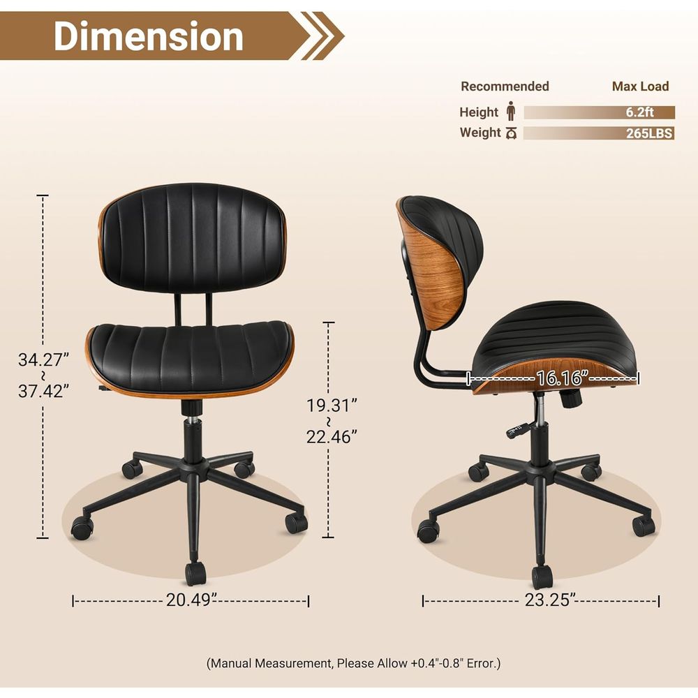 Ergonomic PU Leather Swivel Ch - Home Office Or reseña y precio