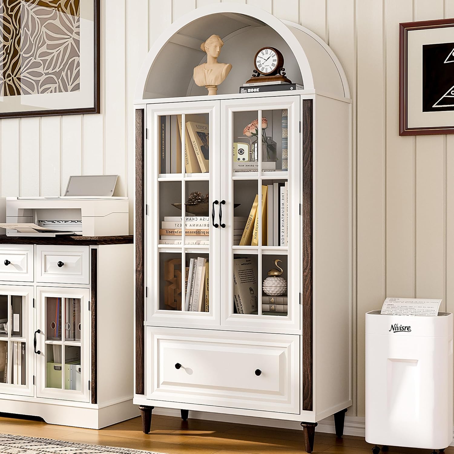 71” Handcrafted Arched Bookcas - Home Office Free reseña y precio