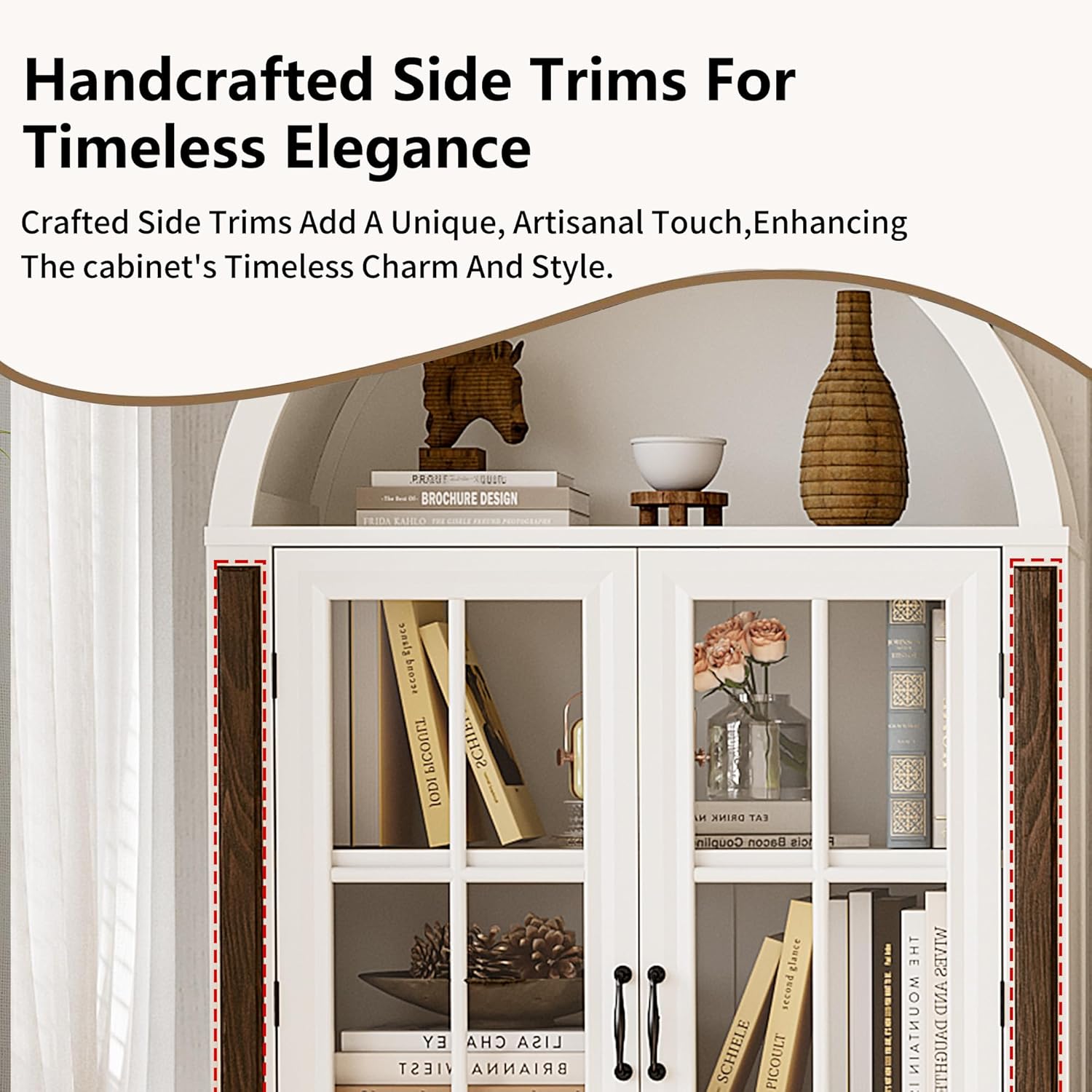 71” Handcrafted Arched Bookcas - Home Office Free reseña y precio