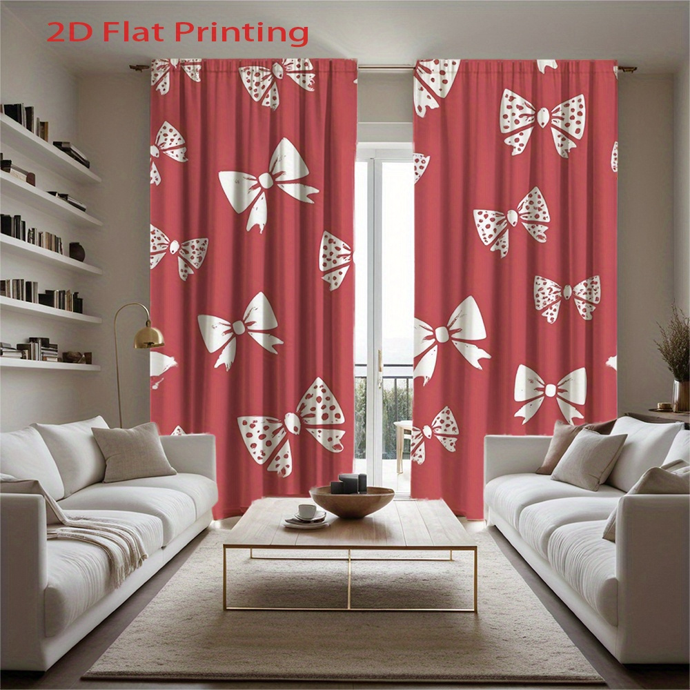 2pcs, 2D Flat Printing Curtain - Home Office Of Amazon reseña y precio