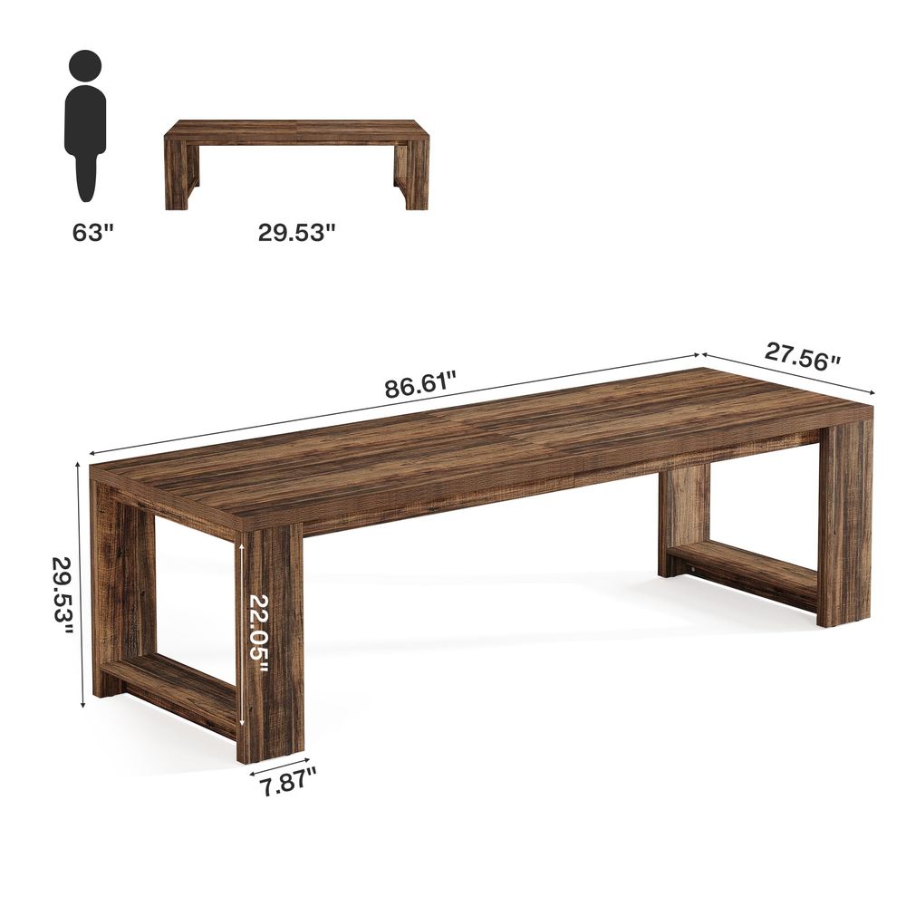 2 Person Desk, 86.6 Extra Long - Home Office With Two Desks reseña y precio