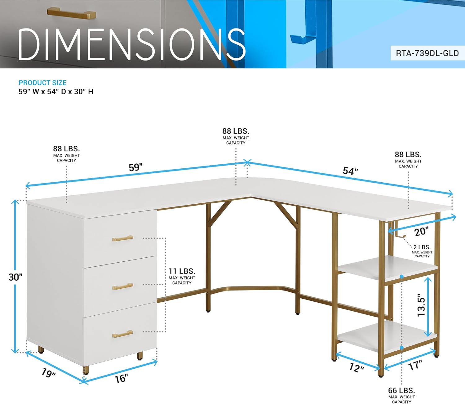 L Shaped Desk - Two-Toned Comp - Home Office With Two Desks reseña y precio