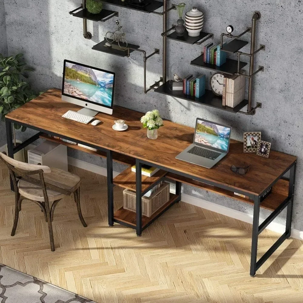 # Two Person Desk With Bookshe - Home Office With Two Desks reseña y precio