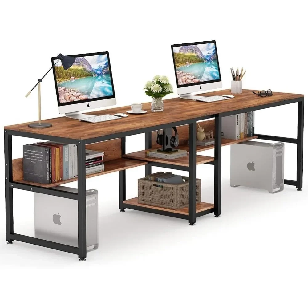 # Two Person Desk With Bookshe - Home Office With Two Desks reseña y precio