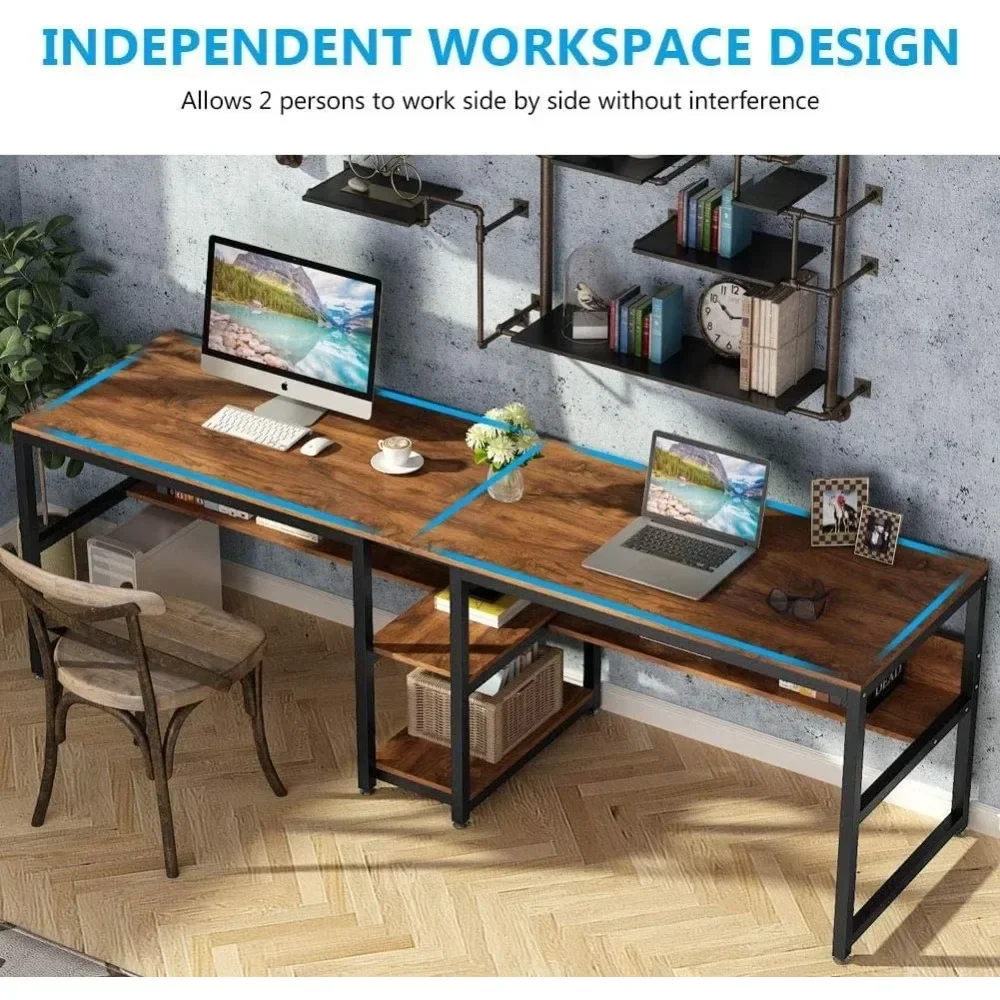 # Two Person Desk With Bookshe - Home Office With Two Desks reseña y precio