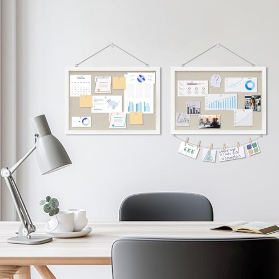 Cork Board with Linen White, B - Home Office Or reseña y precio
