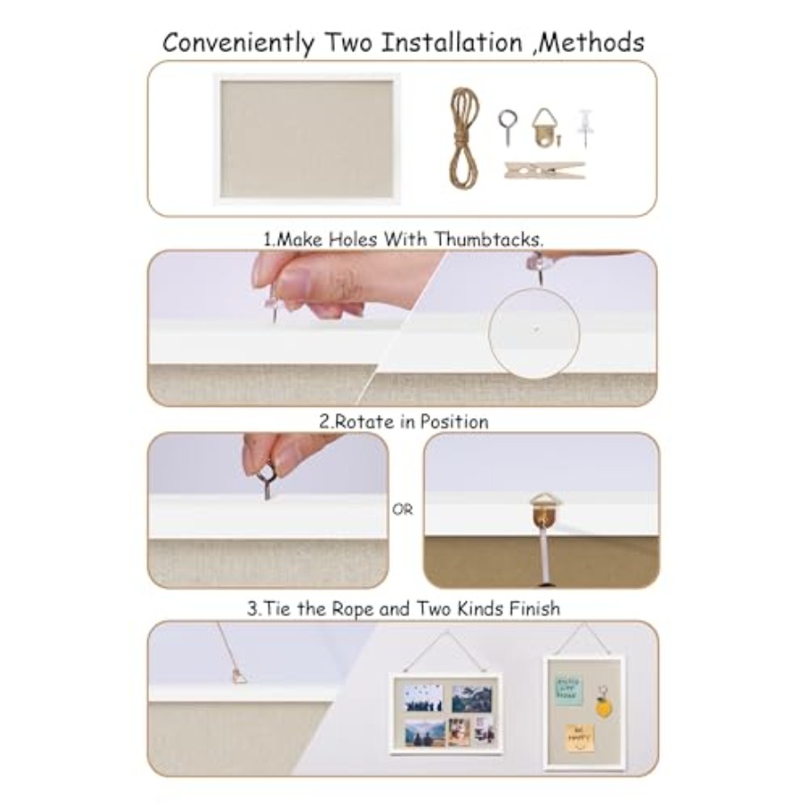 Cork Board with Linen White, B - Home Office Or reseña y precio