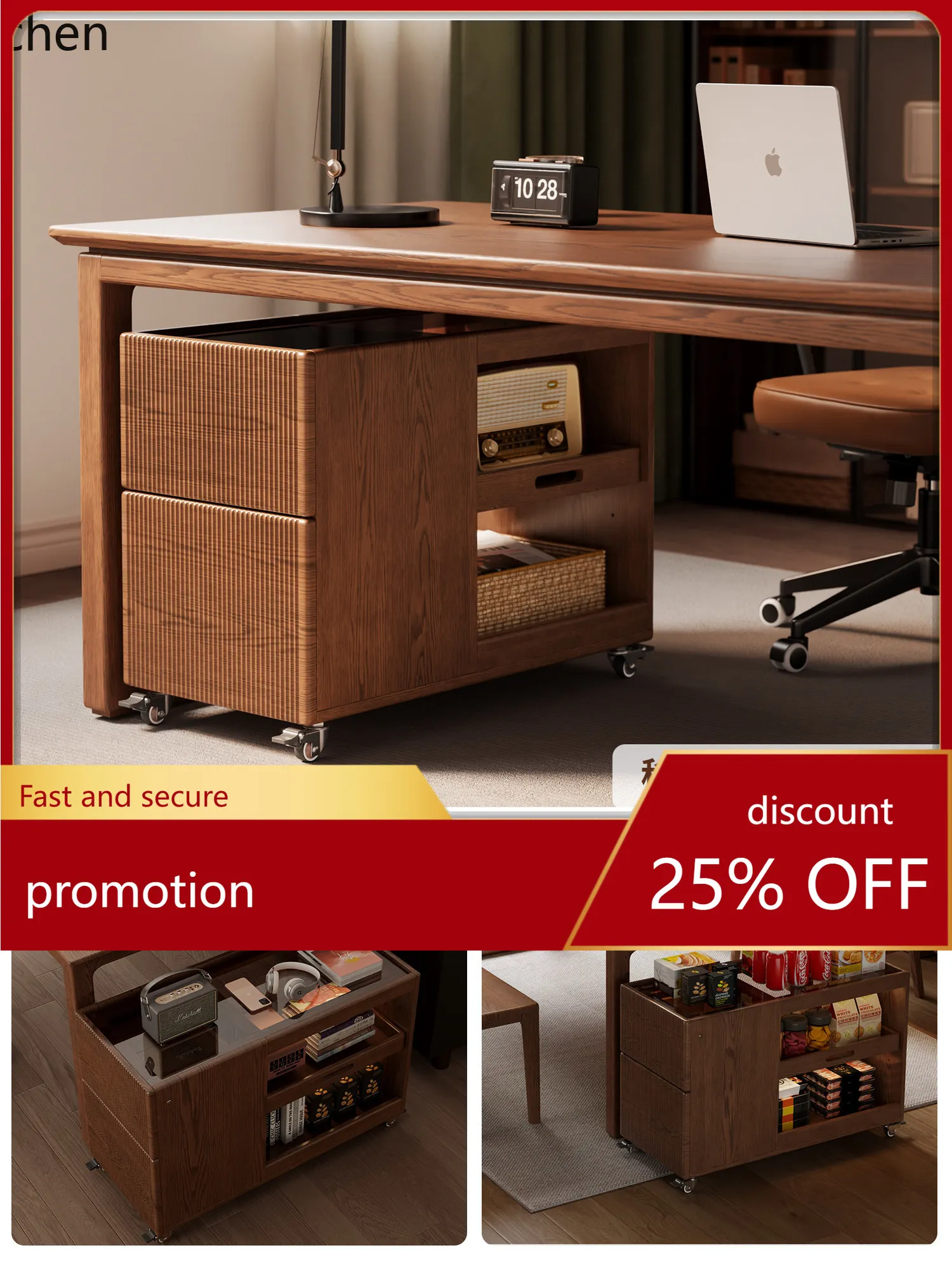 W5.19 Solid Wood Desk Study Ro - Home Office Free reseña y precio
