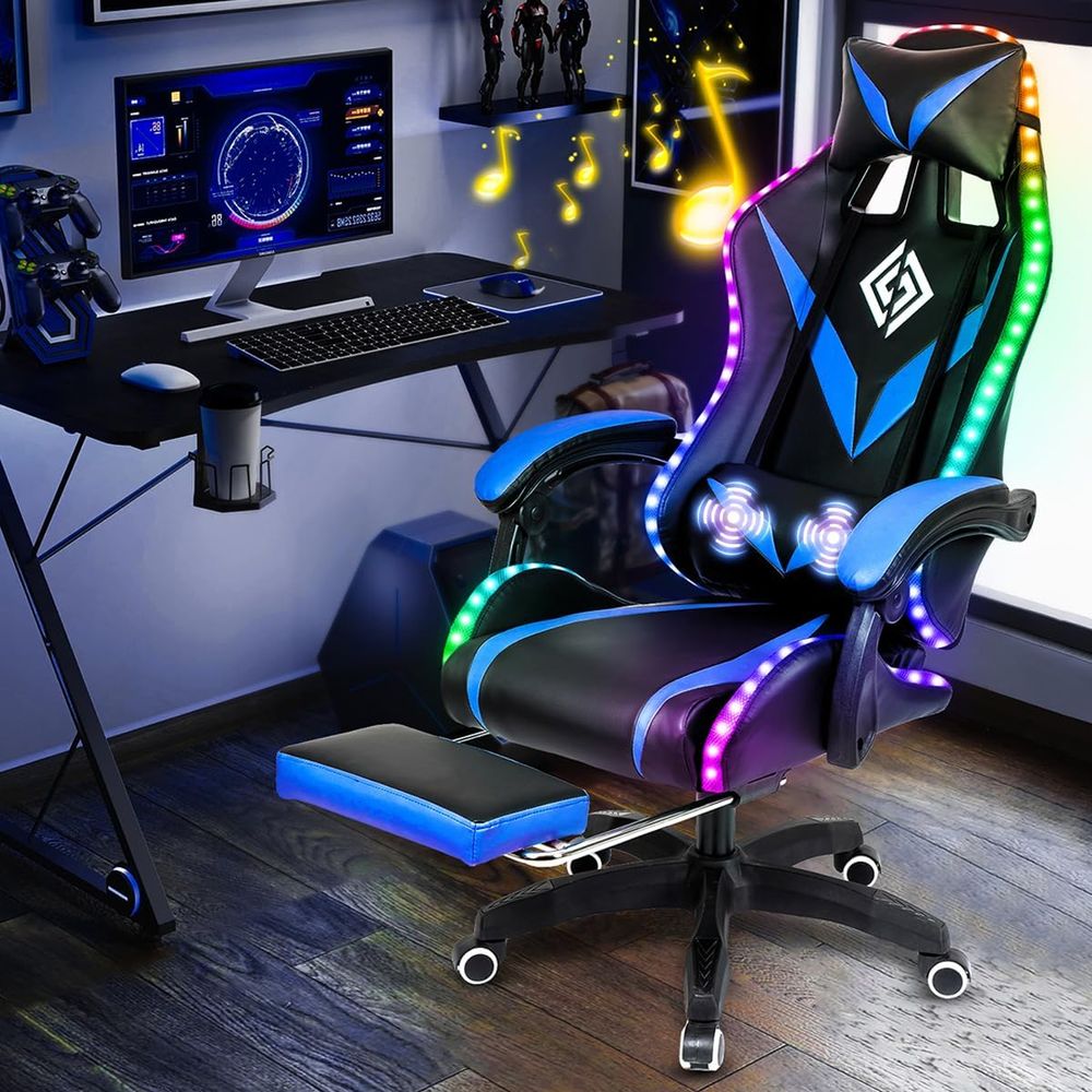 RGB Gaming Chair with Bluetoot - Home Office Or reseña y precio