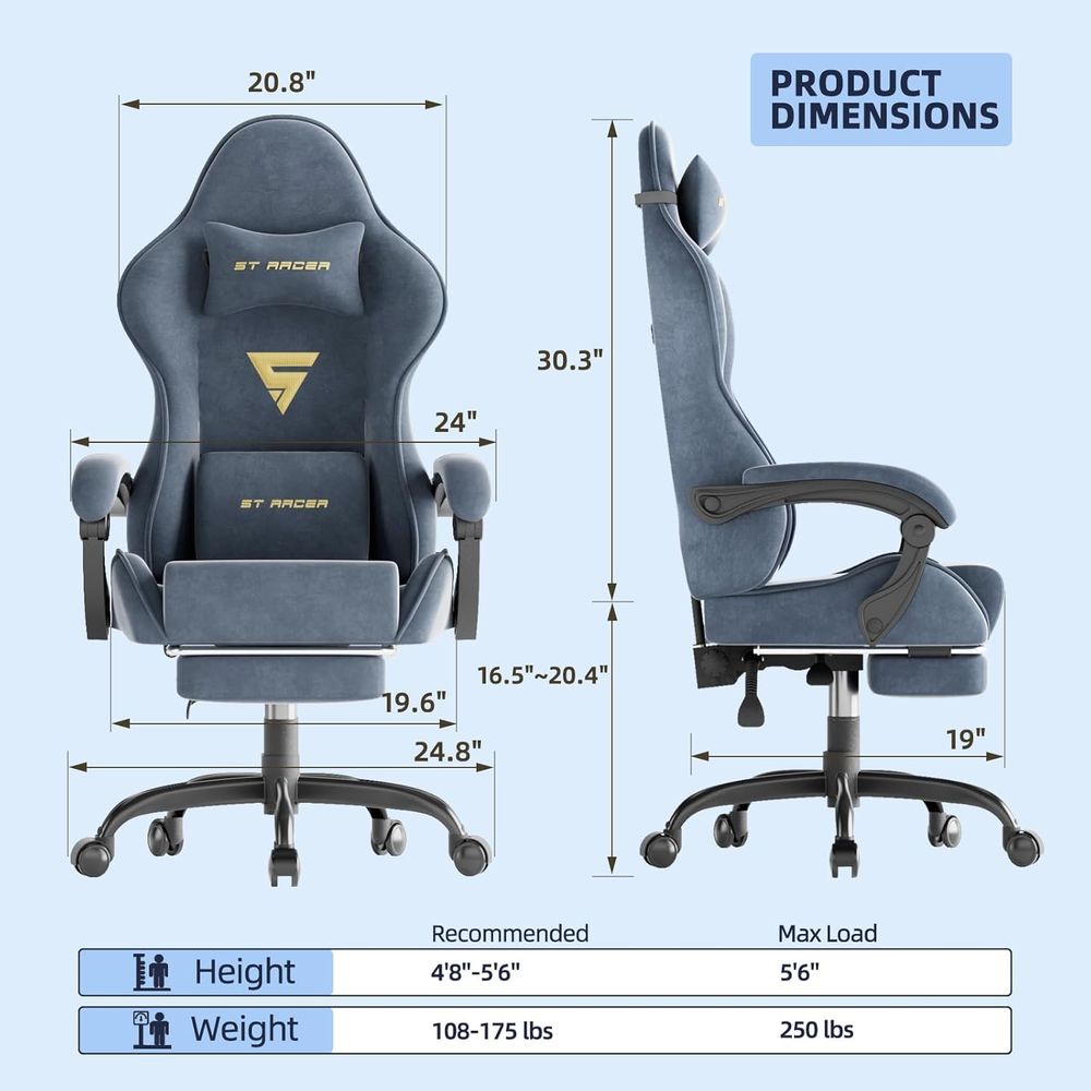 Ergonomic Gaming Chair with Fo - Home Office Or reseña y precio